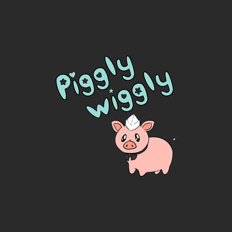 Cute Cartoon Pig with "Piggly Wiggly" Text Baseball Cap