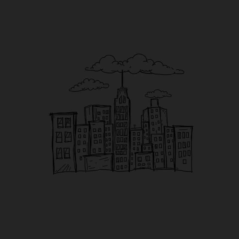 Artistic Doodle of a City Skyline Female Pullover Sweatshirt