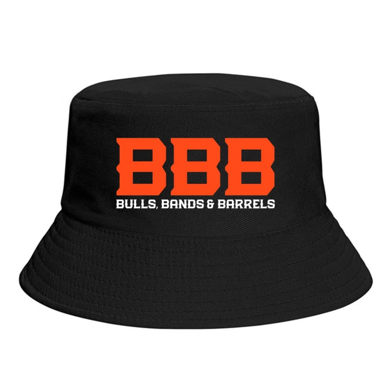 Orange BBB (Bulls Bands & Barrels) Western Event Logo Design Bucket Hat