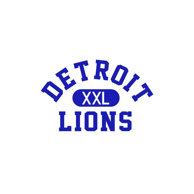 Detroit Lions XXL Sports Team Logo in Blue Typography Desk Mat