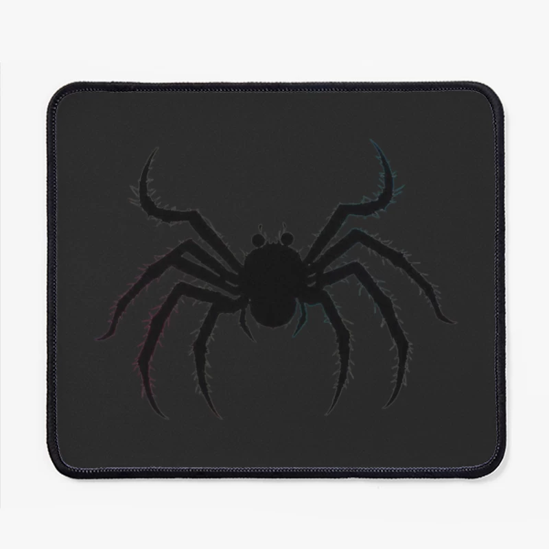 Menacing Spider Silhouette in Black Mouse Pad