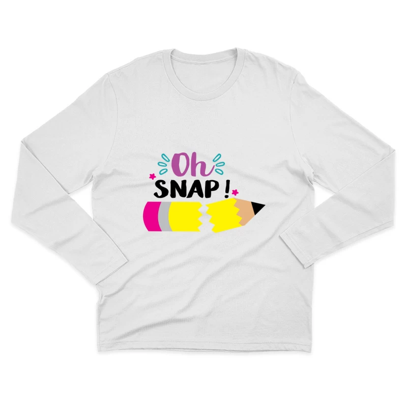 Illustration de crayon cassé avec texte fantaisie Homme Manches Longues T-Shirt