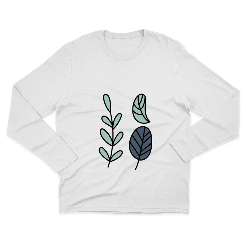 Illustration de feuilles décoratives Homme Manches Longues T-Shirt
