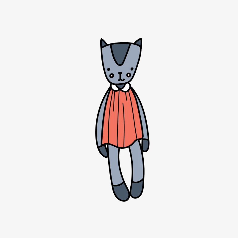 Jouet chat en peluche avec robe rouge Femme Sweat-shirt à enfiler