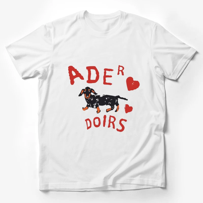 Illustration de teckel avec texte amoureux Homme T-Shirt