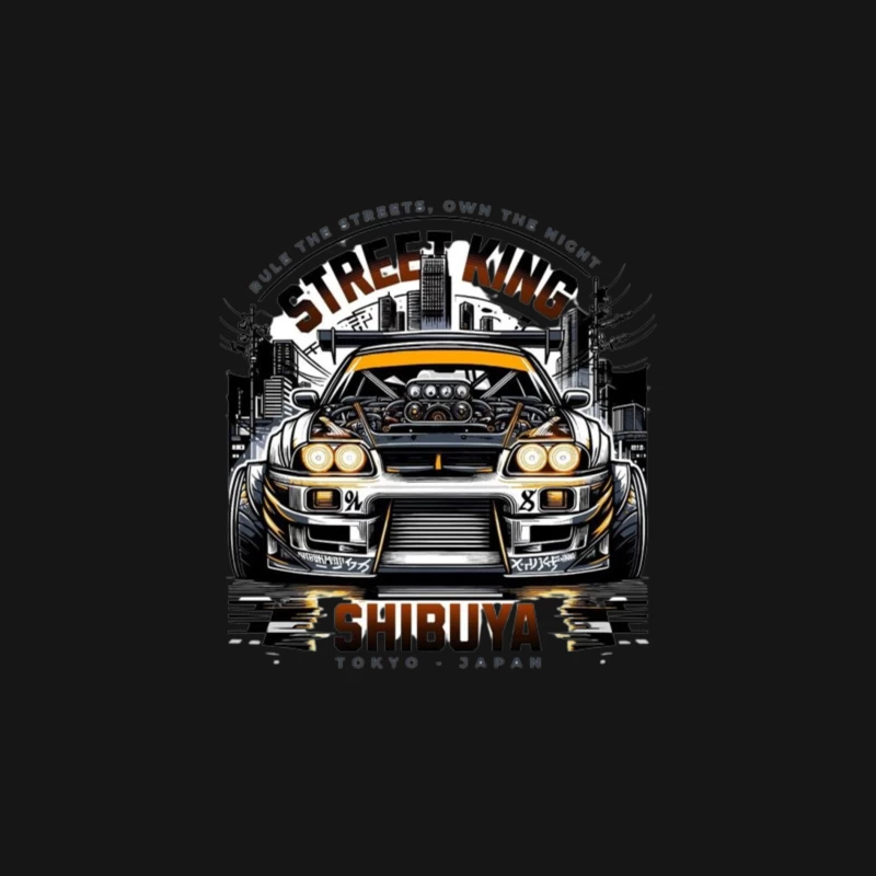 Street King: Modified Toyota Supra in Shibuya Night Scene Female Long Sleeve T-Shirt