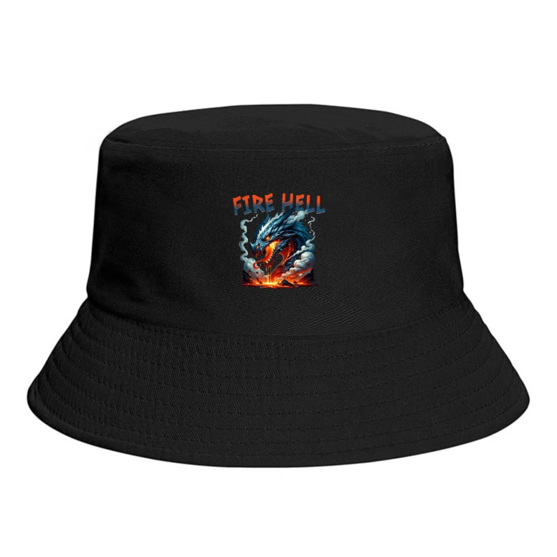 Fire Hell Dragon with Glowing Flames Bucket Hat