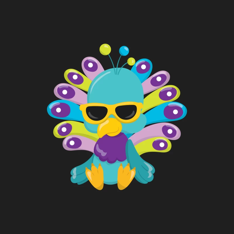 Paon coloré avec lunettes de soleil Homme Débardeur