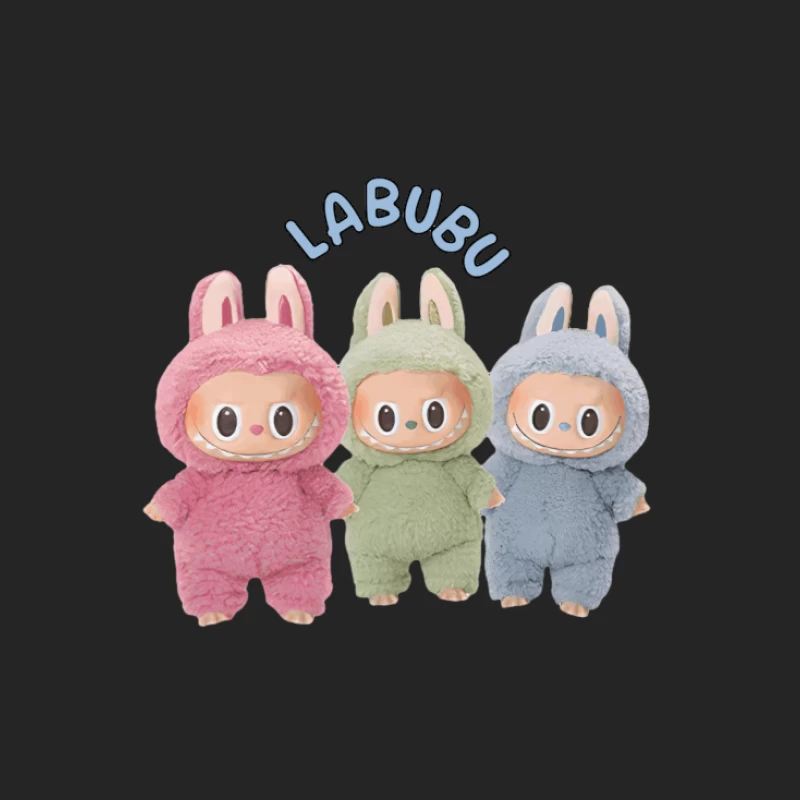 Drei Labubu-Plüschfiguren in Hasenkostümen Damen Pullover Sweatshirt