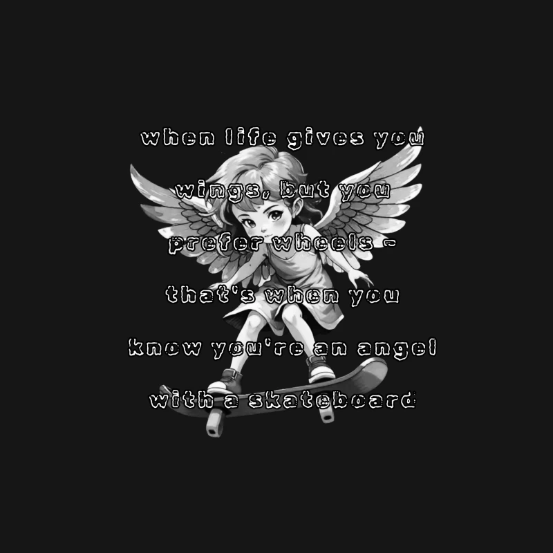 Angel on a Skateboard Male Long Sleeve T-Shirt
