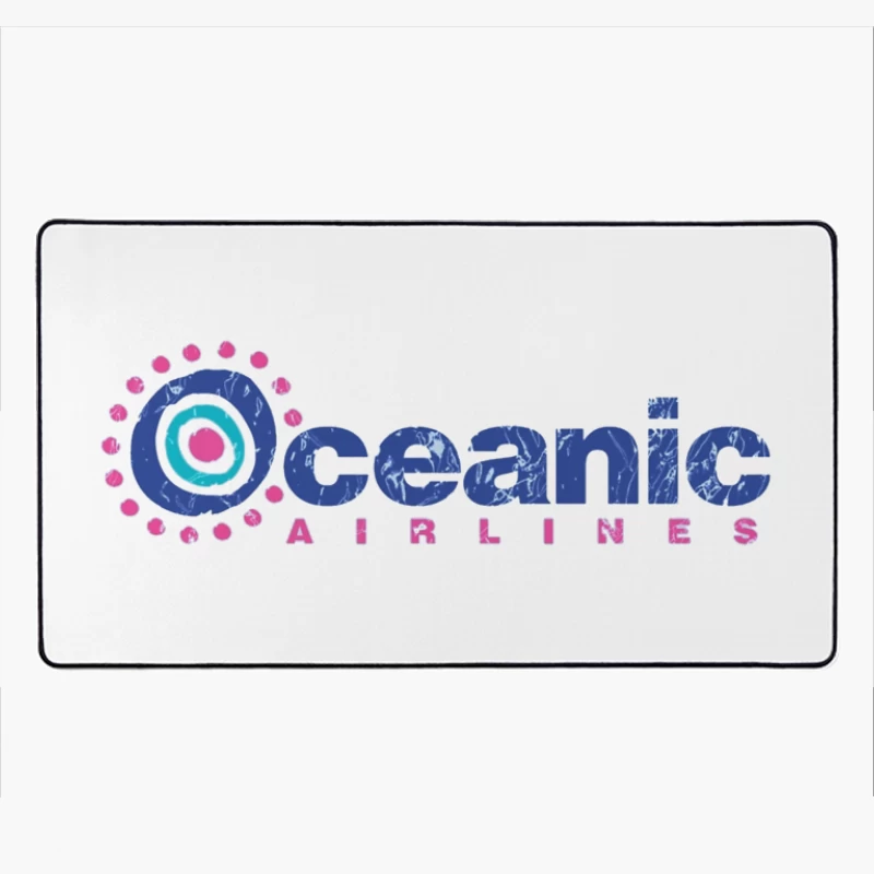 Oceanic Airlines Vintage-Style Logo Design with Blue and Pink Color Scheme Desk Mat