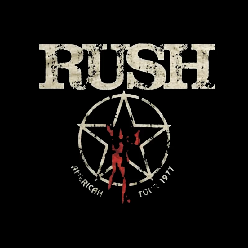 Rush Band Vintage Logo with Pentagram Star Design Pin