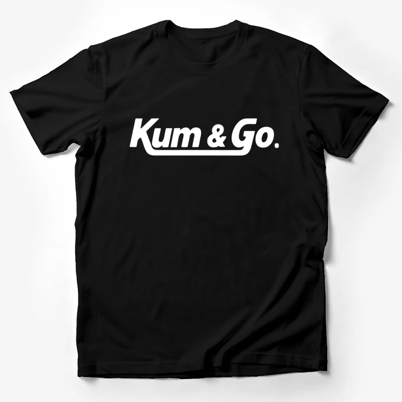 White Outlined Kum & Go Logo Design Male T-Shirt