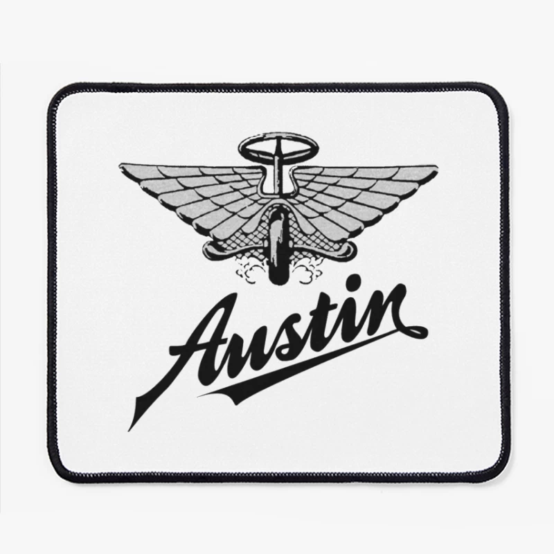 Vintage Austin Motorcycle Company Winged Logo Design Mouse Pad