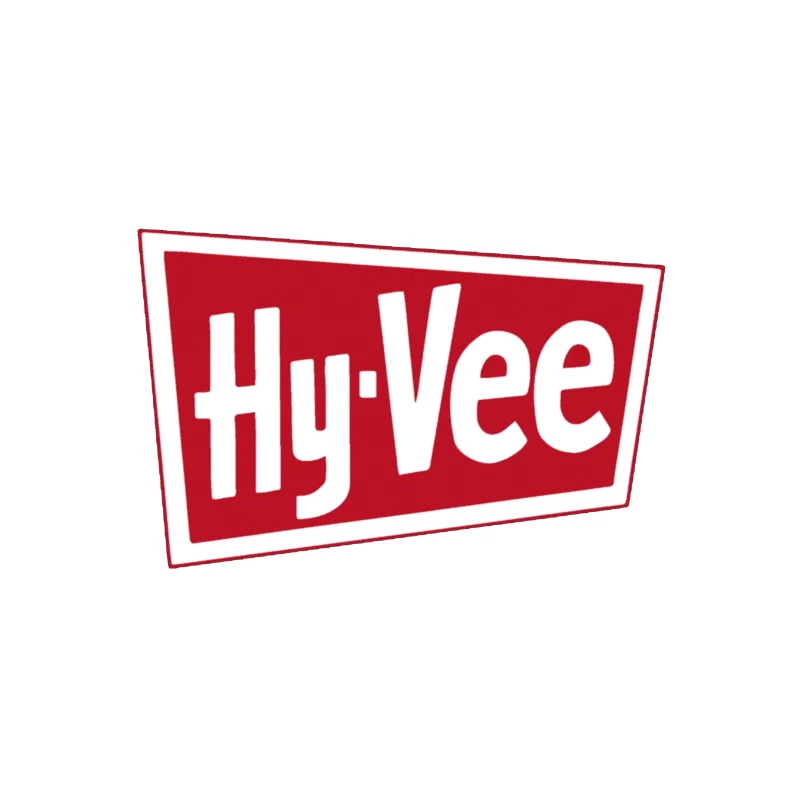 Hy-Vee Supermarket Chain Logo in Red and White Tapestry