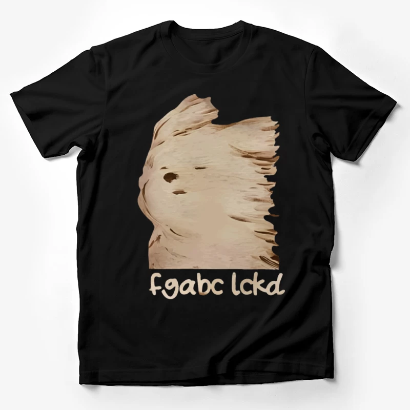 Holztafel mit seltsamem Gesicht und Text Herren T-Shirt