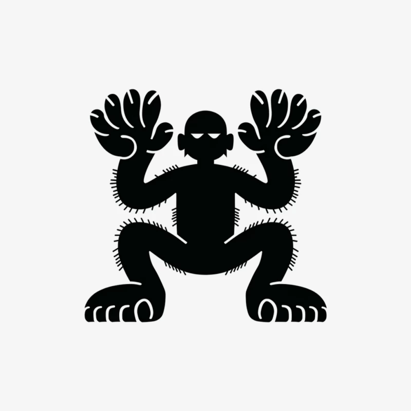 Primitive Tribal Creature Silhouette Male Pullover Sweatshirt