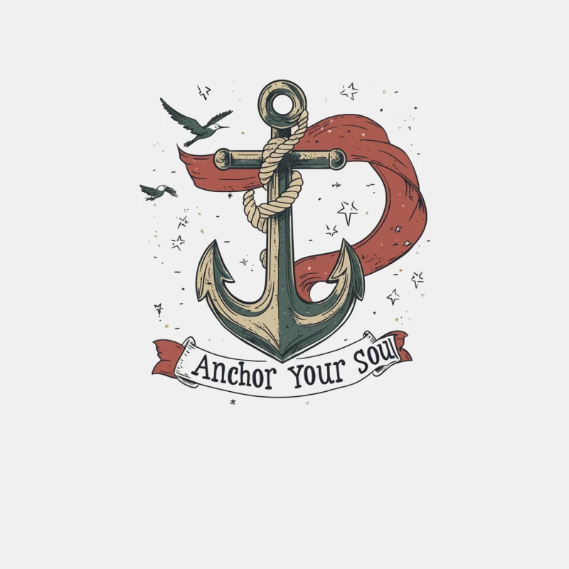 Vintage Nautical Anchor with Inspirational Soul Message Male Tank Top