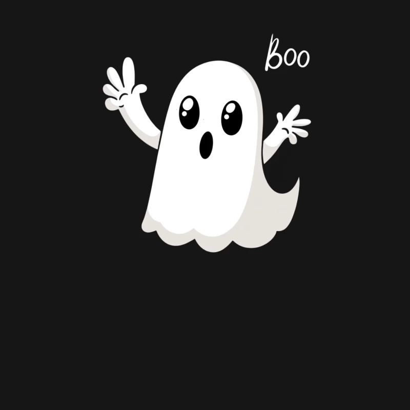Cute Cartoon Ghost: Spooky Halloween Character Illustration Female Long Sleeve T-Shirt
