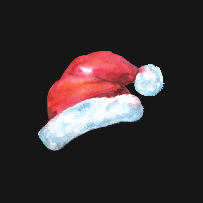 Chapeau de Noël en aquarelle Homme Manches Longues T-Shirt