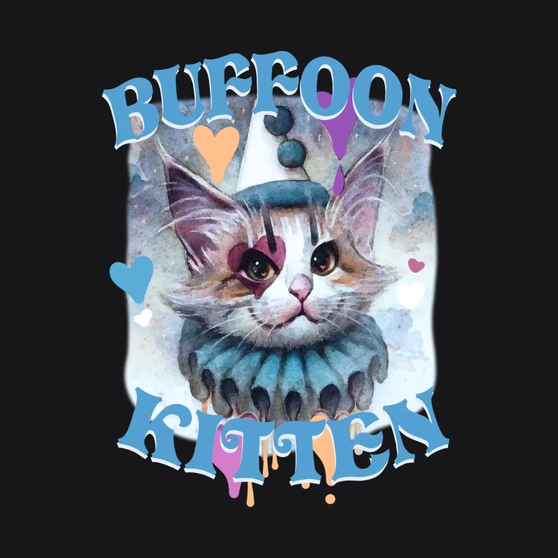 Buffoon-Kätzchen Kunst Herren Pullover Hoodie