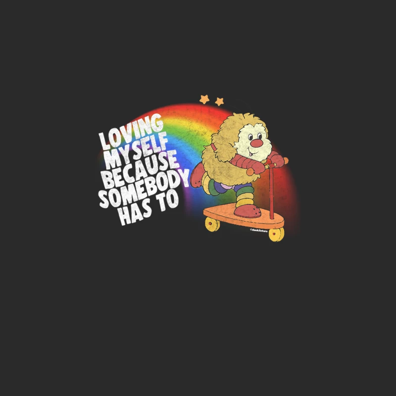 Cute Cartoon Character Spreading Self-Love on Rainbow Scooter Baseball Cap