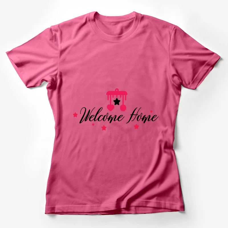 Mobile rouge avec étoiles décoratives Femme T-Shirt