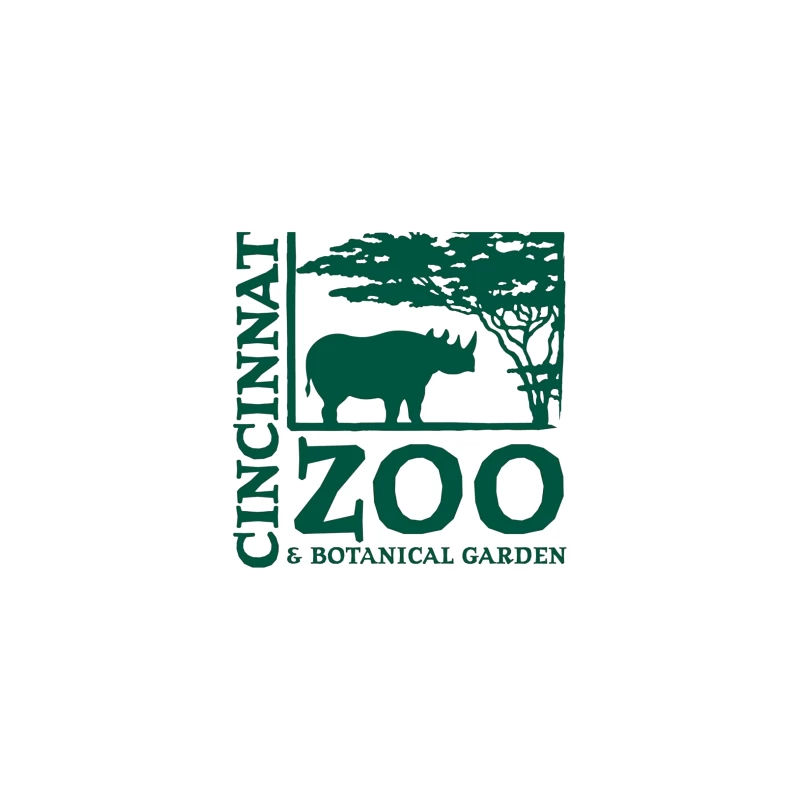 Cincinnati Zoo & Botanical Garden Logo with Rhinoceros and Acacia Tree Travel Mug