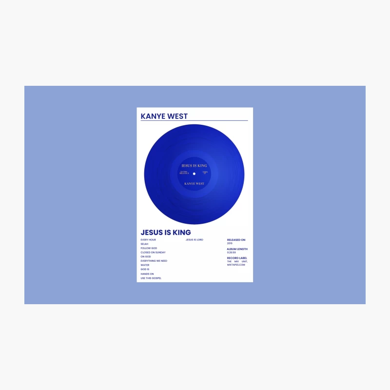 Blue Vinyl Record of Jesus Is King Gospel Album Travel Mug