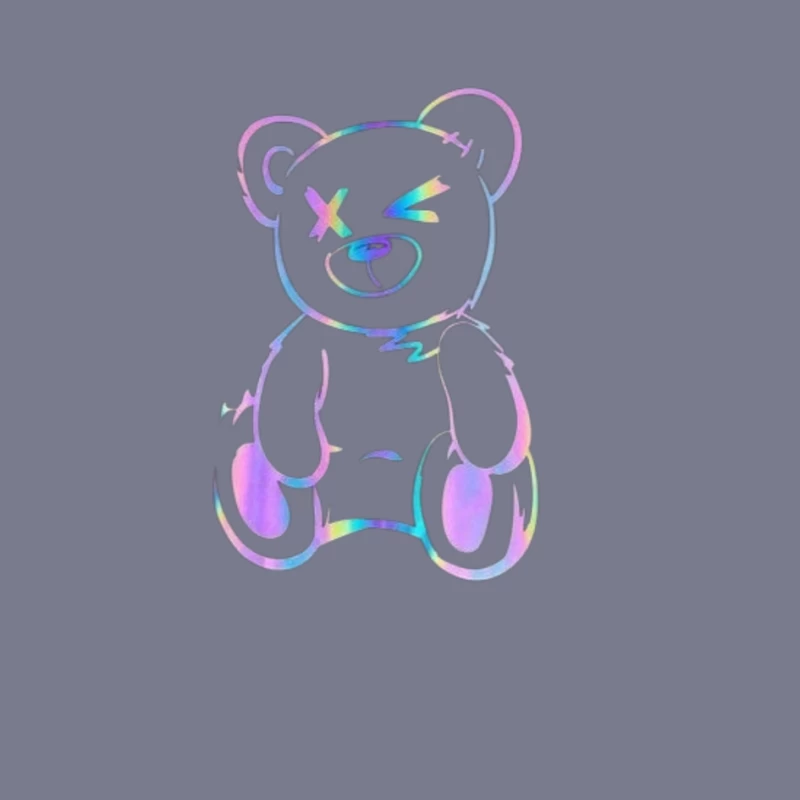Colorful Cartoon Teddy Bear Illustration Pin