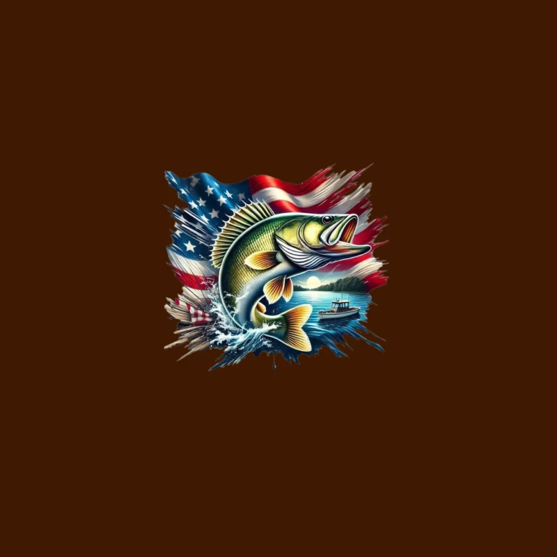Dynamic Fish with American Flag and Scenic Background iPhone Case