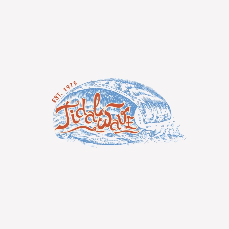 Tidal Wave Logo mit Wasserwelle Herren T-Shirt