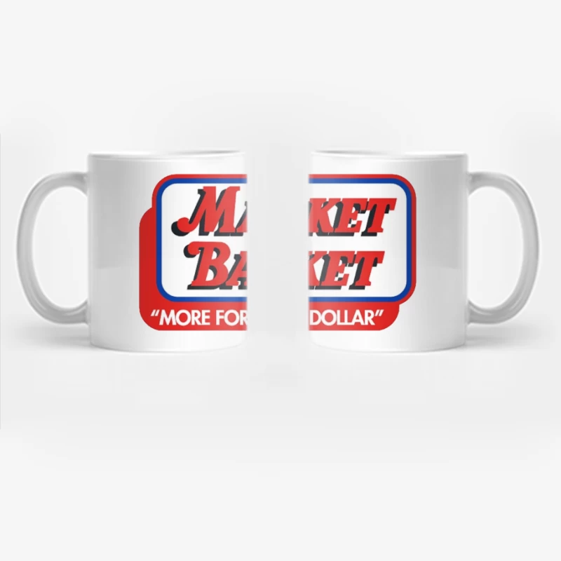 Vintage Market Basket Supermarket Logo with Slogan "More For Your Dollar" Coffee Mug