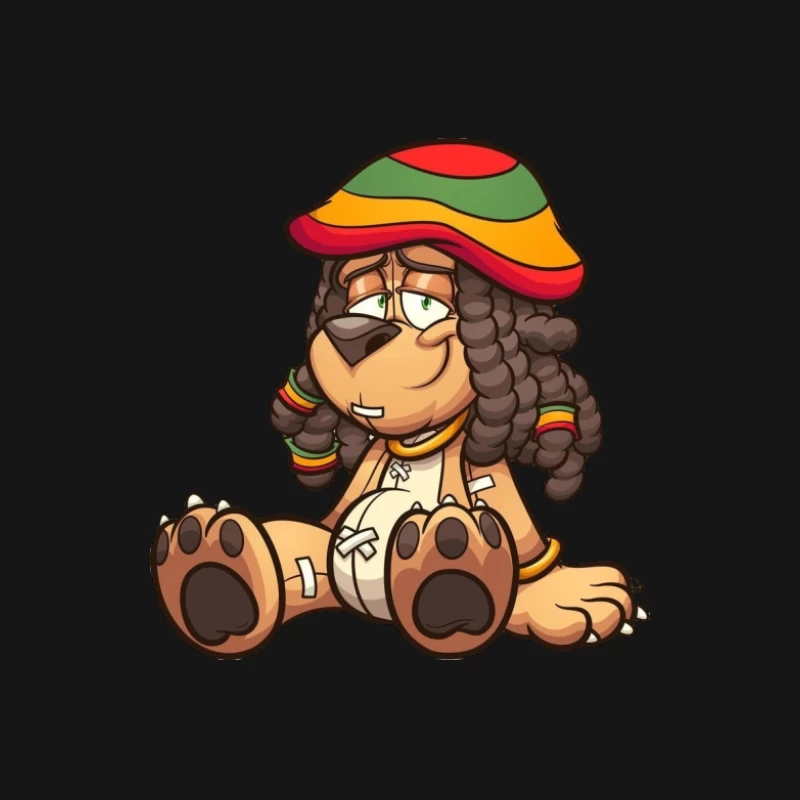 Lustiger Löwe mit Rastamütze Herren Langarm T-Shirt