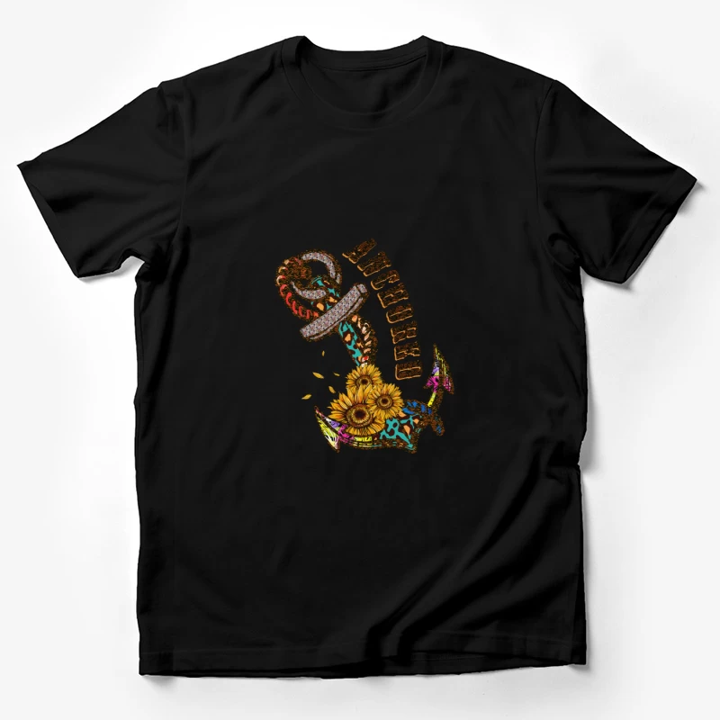 Anker mit Sonnenblumen Herren T-Shirt