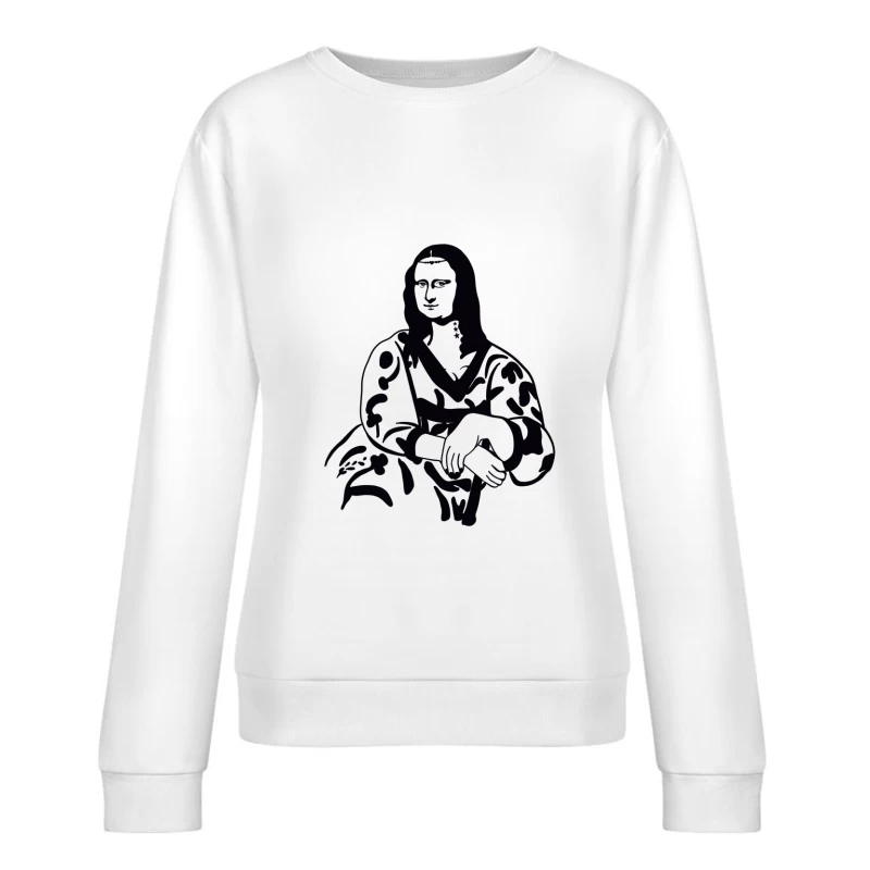 Mona Lisa Silhouette auf weißem Hintergrund Damen Pullover Sweatshirt