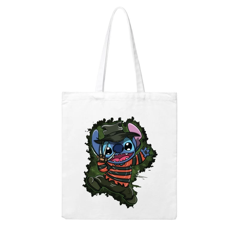 Cartoon Horror Parody Character Cotton Tote Bag