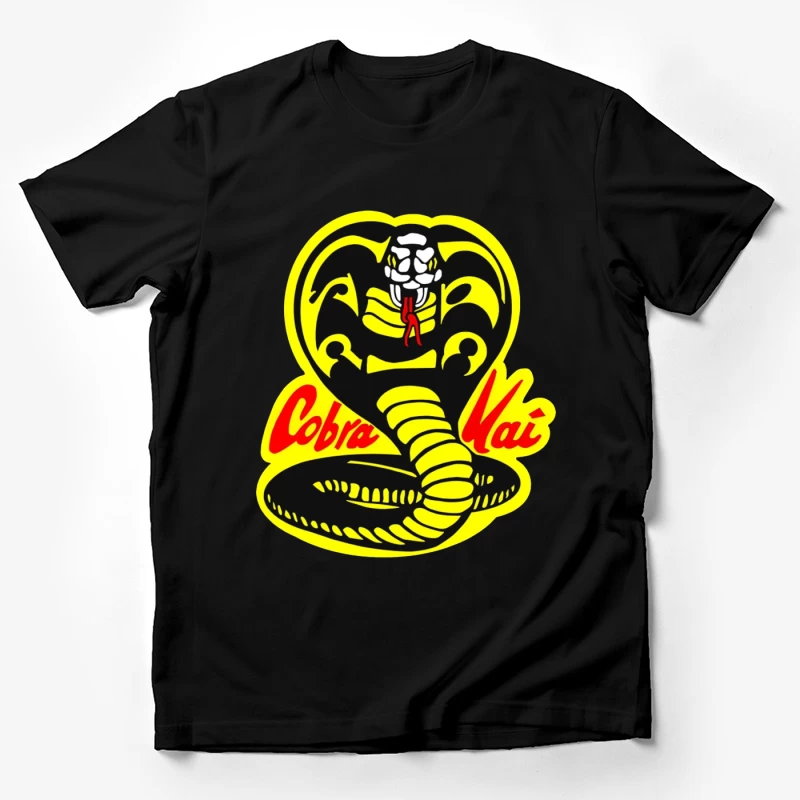 Cobra Kai Martial Arts Dojo Logo with Strike-Ready Snake Male T-Shirt