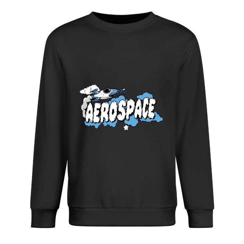 Retro Weltraumdesign mit Raumschiff Herren Pullover Sweatshirt
