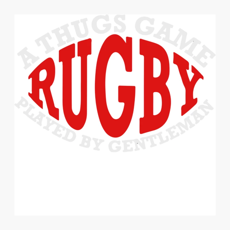 Red Rugby Typography: A Gentleman's Game Slogan Pin