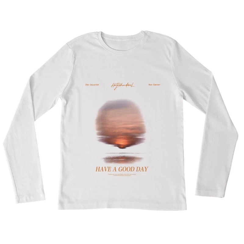 Sonnenuntergangsmalerei auf Wasser Damen Langarm T-Shirt