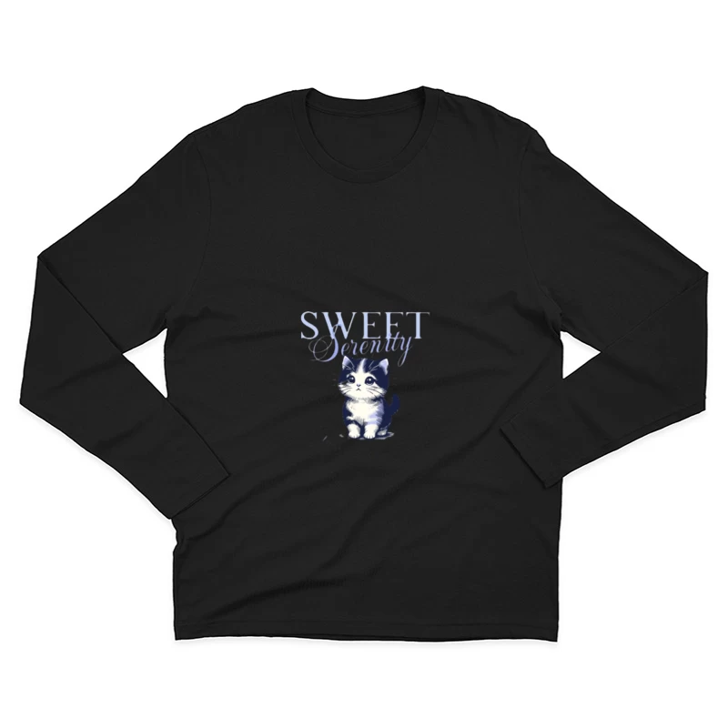 Süße Serenität Niedliches Kätzchen Illustration Herren Langarm T-Shirt