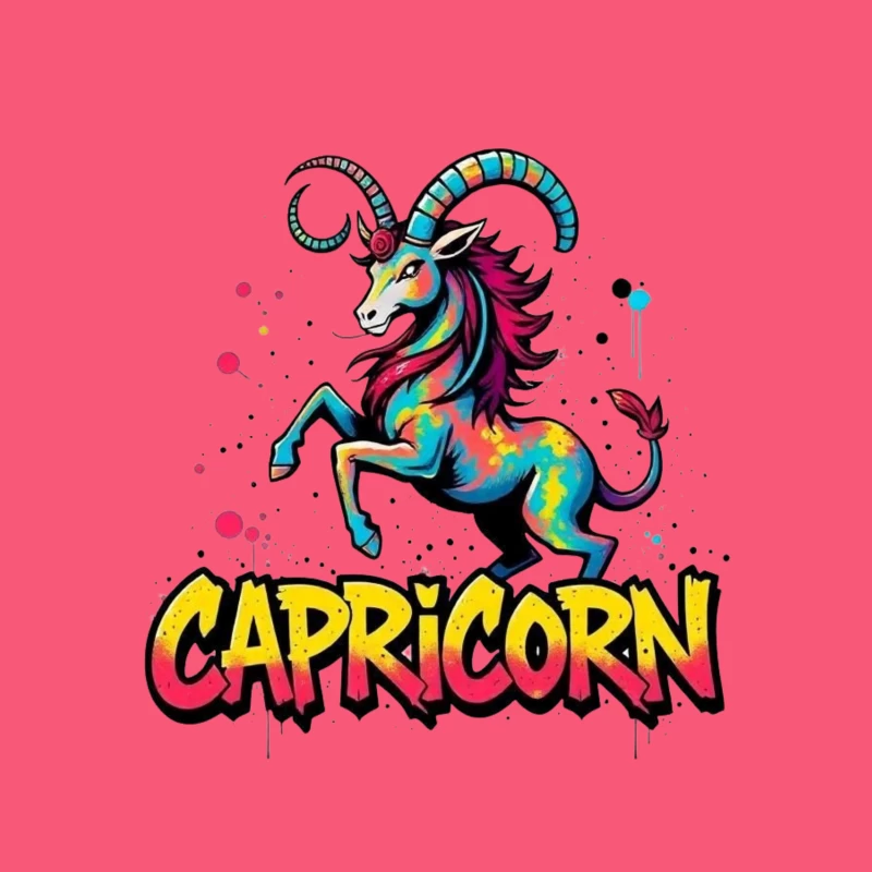 Vibrant Capricorn Zodiac Art Throw Pillow