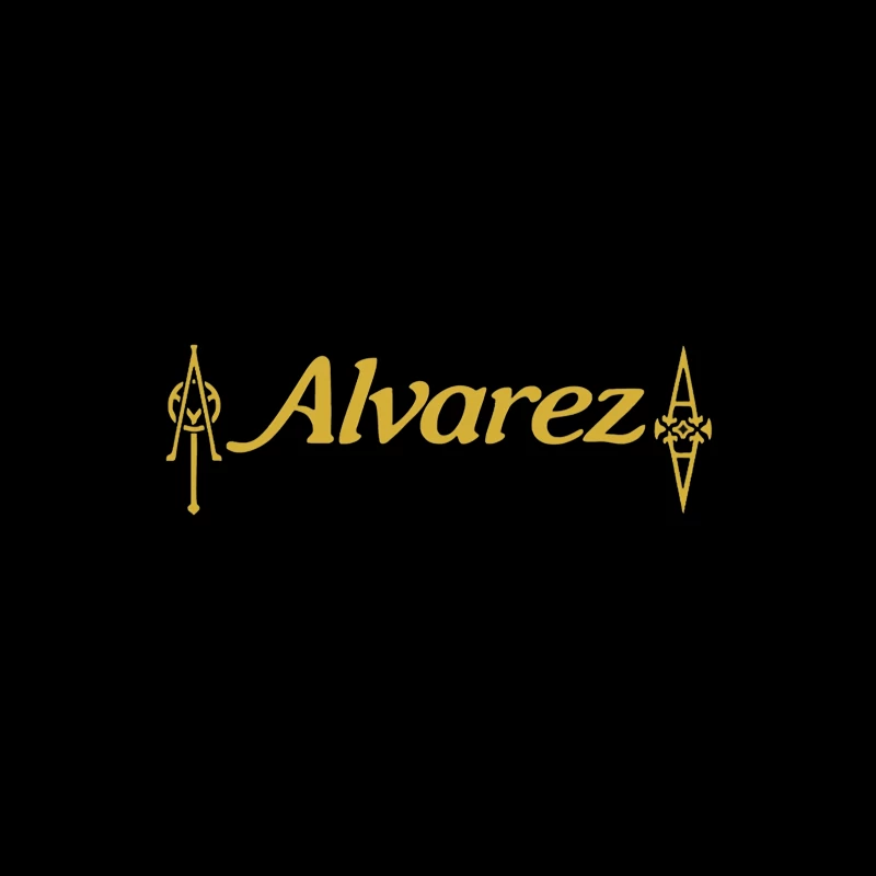 Alvarez Guitar Company Gold Logo Design Throw Pillow