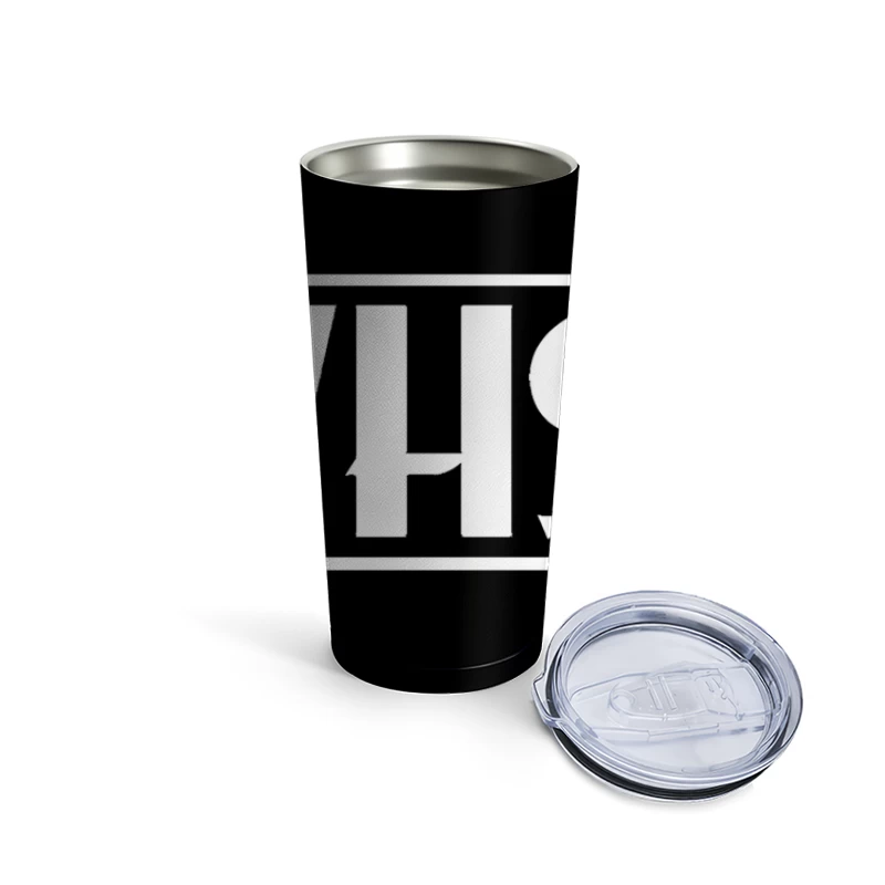 VHS Typography Outline Design Travel Mug