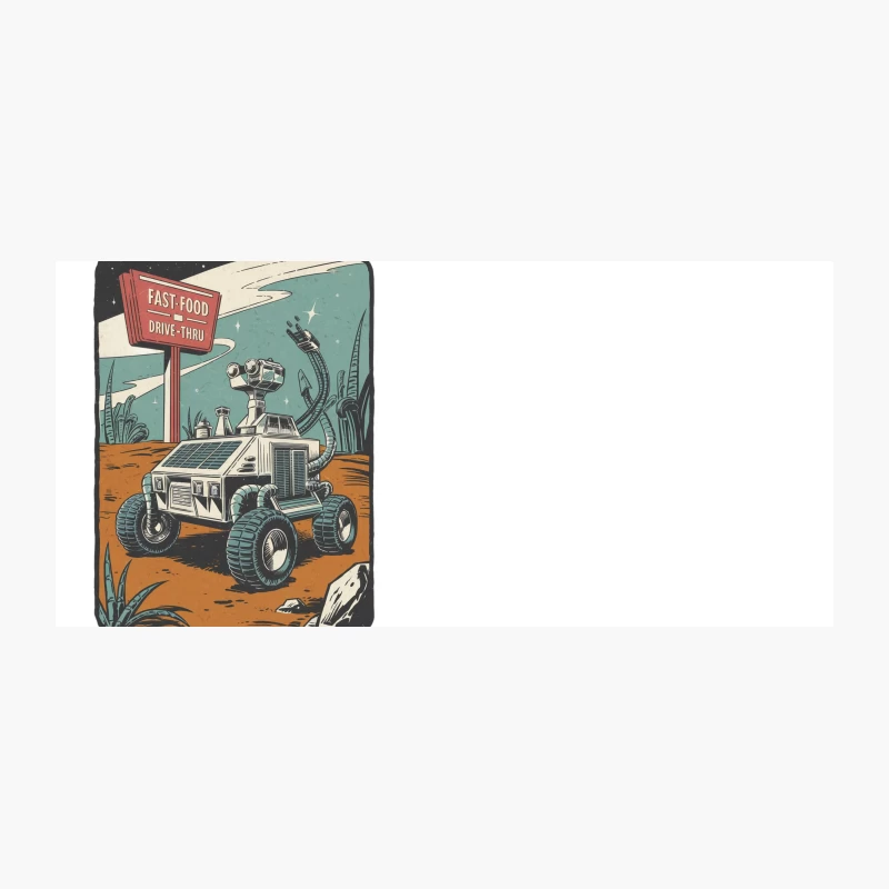 Retro Sci-Fi Space Rover at Alien Fast Food Drive-Thru Coffee Mug