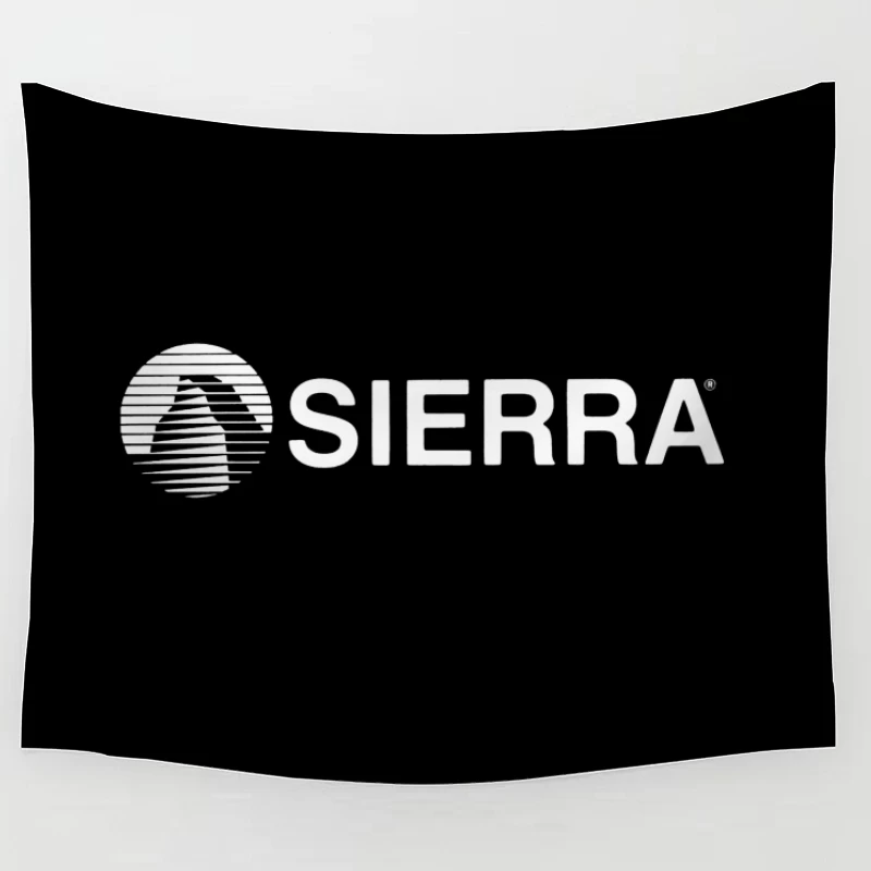 Vintage Sierra Entertainment Company Logo in White Tapestry