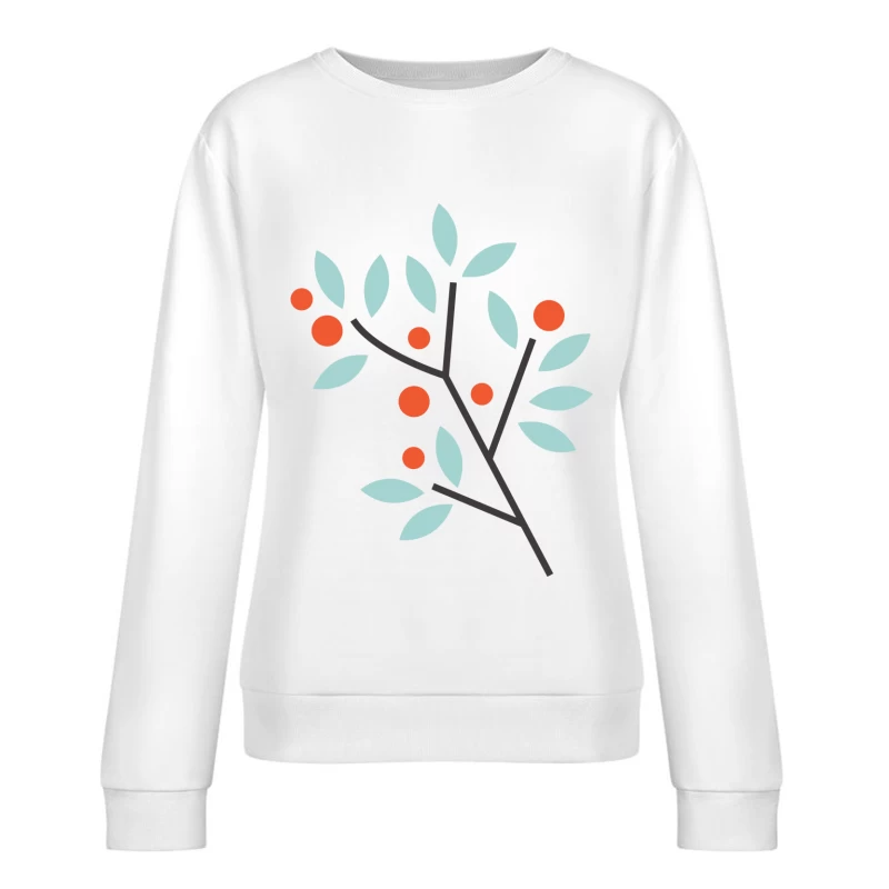 Äste mit Blättern und Beeren Damen Pullover Sweatshirt