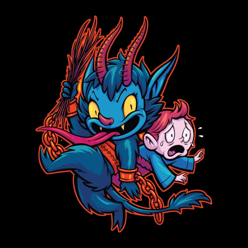 Playful Demon with a Child Pin