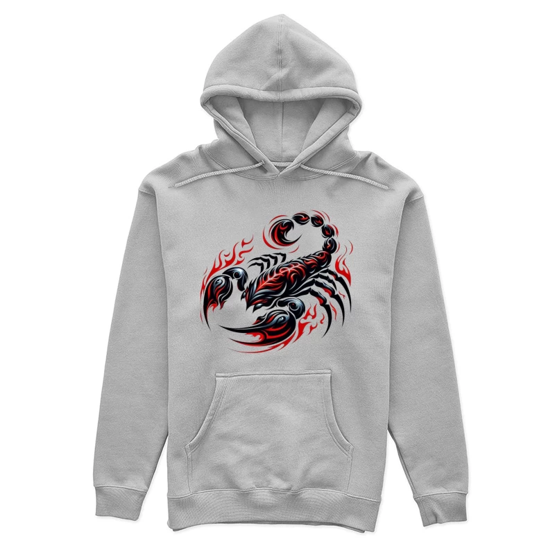 Stylized Scorpion with Flames Female Pullover Hoodie